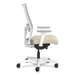 Ignition 2.0 4-Way Stretch Mid-Back Task Chair, White Adjustable Lumbar Support, Biscotti Seat, Fog Back, White Base