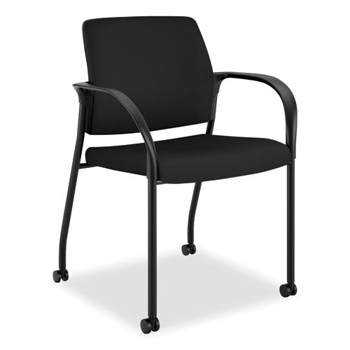 Ignition Series Guest Chair with Arms, Polyester Fabric Seat, 25" x 21.75" x 33.5", Black