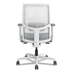 Ignition 2.0 Reactiv Mid-Back Task Chair, 17.25" to 21.75" Seat Height, Basalt Fabric Seat, White Back