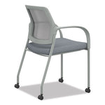 Ignition Series Mesh Back Mobile Stacking Chair, 25 x 21.75 x 33.5, Basalt Seat, Fog Back, Textured Silver Base