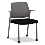Cipher Mesh Back Guest Chair, 24.25" x 24.13" x 33.5", Black Seat, Charcoal Back, Charcoal Base