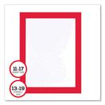 Self Adhesive Sign Holders, 11 x 17 Insert, Clear with Red Border, 2/Pack