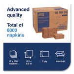 Xpressnap Interfold Dispenser Napkins, 2-Ply, 6.5 x 8.5, Natural, 500/Pack, 12 Packs/Carton