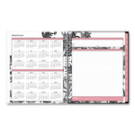 Analeis Monthly Planner, Analeis Floral Artwork, 10 x 8, White/Black/Coral Cover, 12-Month (Jan to Dec): 2024