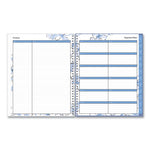 Lindley Weekly/Monthly Planner, Lindley Floral Artwork, 11 x 8.5, White/Blue/Green Cover, 12-Month (Jan to Dec): 2024