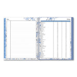 Lindley Weekly/Monthly Planner, Lindley Floral Artwork, 11 x 8.5, White/Blue/Green Cover, 12-Month (Jan to Dec): 2024