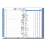 Lindley Weekly/Monthly Planner, Lindley Floral Artwork, 8 x 5, White/Blue/Green Cover, 12-Month (Jan to Dec): 2024