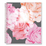 Joselyn Monthly Wirebound Planner, Joselyn Floral Artwork, 10 x 8, Pink/Peach/Black Cover, 12-Month (Jan to Dec): 2024
