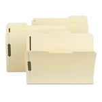 Poly Top Tab Fastener Folders, 0.75" Expansion, 2 Fasteners, Letter Size, Manila Exterior, 24/Box