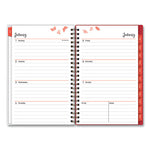 Fly By Frosted Weekly/Monthly Planner, Fly By Butterflies Artwork, 8 x 5, Blush/Pink Cover, 12-Month (Jan to Dec): 2024