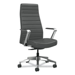 Cofi Executive High Back Chair, Supports Up to 300 lb, Graphite Seat, Graphite Back, Polished Aluminum Base