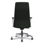 Cofi Executive High Back Chair, Supports Up to 300 lb, 15.5 to 20.5 Seat Height, Black Seat/Back, Polished Aluminum Base