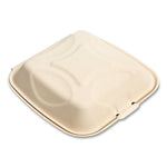 Bagasse PFAS-Free Food Containers, 1-Compartment, 9 x 1.93 x 9, Tan, Bamboo/Sugarcane, 100/Sleeve, 2 Sleeves/Carton