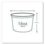 Round Deli Pots, 16 oz, 4.6 Diameter x 3"h, Clear, Plastic, 500/Carton