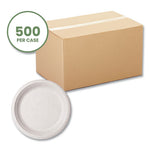 Nourish Molded Fiber Tableware, Plate, 9" Diameter, White, 500/Carton