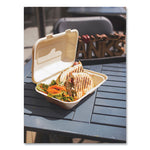 Nourish Molded Fiber Takeout Containers, 6.1 x 9 x 2.9, Natural, Sugarcane, 200/Carton