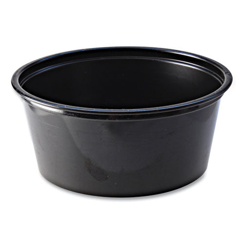 Portion Cups, 3.25 oz, Black, 125/Sleeve, 20 Sleeves/Carton