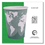 World Art Renewable and Compostable Hot Cups, 12 oz, 50/Pack, 20 Packs/Carton