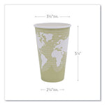 World Art Renewable and Compostable Hot Cups, 16 oz, Moss, 50/Pack