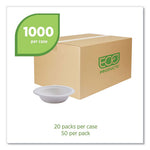 Vanguard Renewable and Compostable Sugarcane Bowls, 12 oz, White, 1,000/Carton