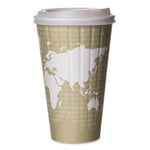 World Art Renewable and Compostable Insulated Hot Cups, PLA, 16 oz, 40/Packs, 15 Packs/Carton