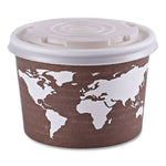 World Art Renewable and Compostable Food Container, 8 oz, 3.04 Diameter x 2.3 h, Brown, Paper, 50/Pack, 20 Packs/Carton