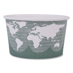 World Art Renewable and Compostable Food Container, 12 oz, 4.05 Diameter x 2.5 h, Green, Paper, 25/Pack, 20 Packs/Carton