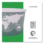 World Art Renewable and Compostable Food Container, 12 oz, 4.05 Diameter x 2.5 h, Green, Paper, 25/Pack, 20 Packs/Carton