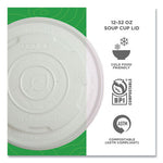 World Art PLA-Laminated Soup Container Lids for 12 oz, 16 oz, 32 oz, White, Plastic, 50/Pack, 10 Packs/Carton