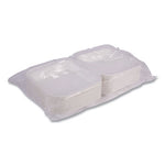 Vanguard Renewable and Compostable Sugarcane Clamshells, 1-Compartment, 9 x 9 x 3, White, 200/Carton