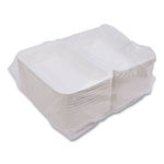 Vanguard Renewable and Compostable Sugarcane Clamshells, 1-Compartment, 9 x 6 x 3, White, 250/Carton