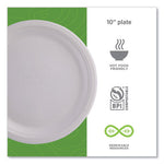 Renewable Sugarcane Plates, 10" dia, Natural White, 500/Carton