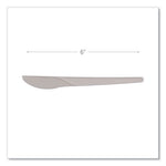 Plantware Compostable Cutlery, Knife, 6", White, 1,000/Carton