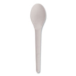 Plantware Compostable Cutlery, Spoon, 6", Pearl White, 50/Pack, 20 Pack/Carton