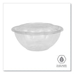 Renewable and Compostable Salad Bowls with Lids, 24 oz, Clear, Plastic, 50/Pack, 3 Packs/Carton