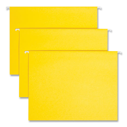 Colored Hanging File Folders with 1/5 Cut Tabs, Letter Size, 1/5-Cut Tabs, Yellow, 25/Box