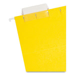 Colored Hanging File Folders with 1/5 Cut Tabs, Letter Size, 1/5-Cut Tabs, Yellow, 25/Box