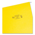 Colored Hanging File Folders with 1/5 Cut Tabs, Letter Size, 1/5-Cut Tabs, Yellow, 25/Box