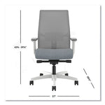 Ignition 2.0 4-Way Stretch Mid-Back Mesh Task Chair, 17" to 21" Seat Height, Basalt Seat, Fog Back, Designer White Base