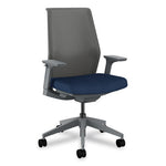 Cipher Mesh Back Task Chair, Supports Up to 300 lb, 15" to 20" Seat Height, Navy Seat, Charcoal Back, Charcoal Base