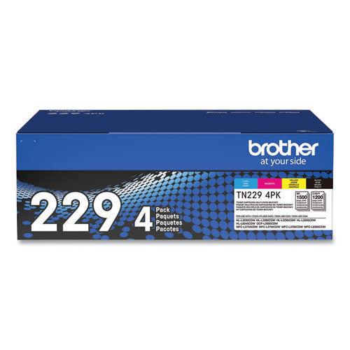 TN2294PK Toner, 1,500/1,200 Page-Yield, Black/Cyan/Magenta/Yellow, 4/Pack