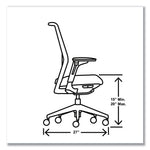 Cipher Mesh Back Task Chair, Supports Up to 300 lb, 15" to 20" Seat Height, Black Seat, Charcoal Back, Charcoal Base