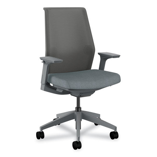 Cipher Mesh Back Task Chair, Supports Up to 300 lb, 15" to 20" Seat Height, Basalt Seat, Charcoal Back, Charcoal Base