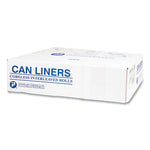 High-Density Commercial Can Liners, 33 gal, 16 mic, 33" x 40", Clear, 25 Bags/Roll, 10 Interleaved Rolls/Carton