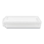 Flagship Storage Bins, 3 Sections, 12.75" x 16" x 3", Translucent White