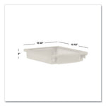 Flagship Storage Bins, 3 Sections, 12.75" x 16" x 3", Translucent White