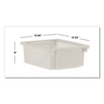 Flagship Storage Bins, 3 Sections, 12.75" x 16" x 6", Translucent White