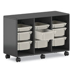 Flagship Storage Bins, 3 Sections, 12.75" x 16" x 6", Translucent White