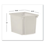 Flagship Storage Bins, 3 Sections, 12.75" x 16" x 12", Translucent White