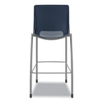 Motivate Four-Leg Cafe Height Stool, Supports Up to 300 lb, 30" Seat Height, Regatta Seat, Regatta Back, Platinum Base